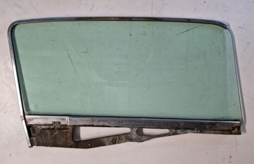 1966 Ford Thunderbird door glass for town coupe and landau - green tinted (used, frame included)
