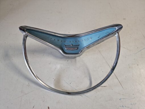 1960 Ford Galaxie Power Steering, Wheel Center Chrome Insert Ring Cap Emblem Badge